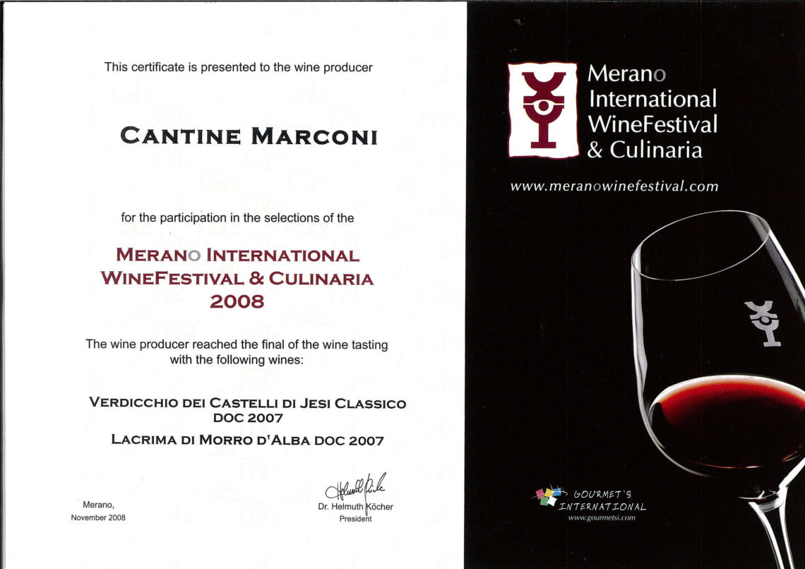 Marconi Vini - Lacrima di Morro d'Alba DOC 2007 - Merano International WineFestival e Culinaria 2008