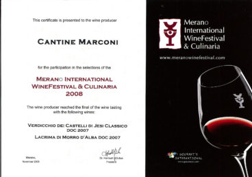 Lacrima di Morro d’Alba DOC 2007 – Merano International WineFestival e Culinaria 2008