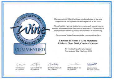 Lacrima di Morro d’Alba Superiore 2006 – Commended – International Wine Challenge 2008