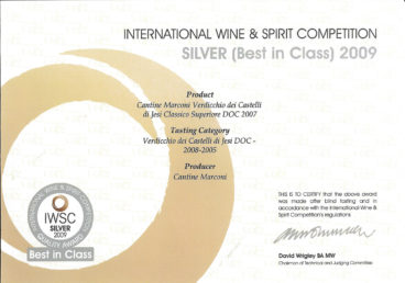 Verdicchio dei Castelli di Jesi Classico Superiore DOC 2007 – International Wine e Spirit Competition 2009